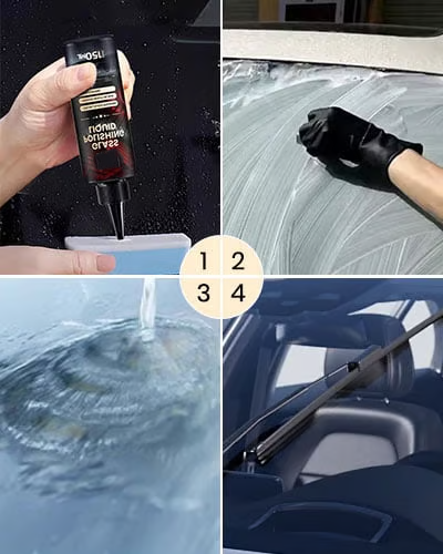 Car glass cleaner - anti-fog and oil-resistant
