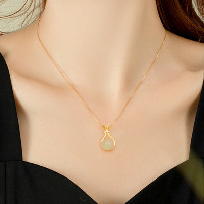 Lucky bag natural agate pearl jade necklace