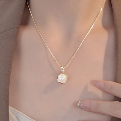 Lucky bag natural agate pearl jade necklace