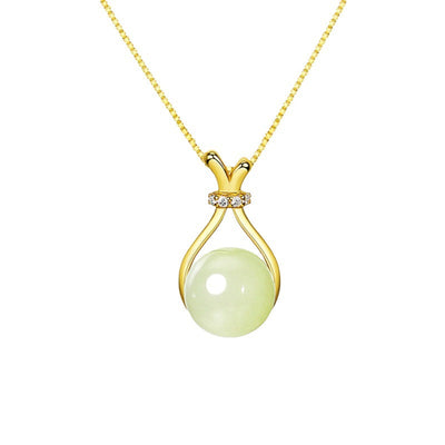 Lucky bag natural agate pearl jade necklace