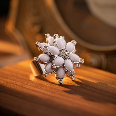 Multi-layer petal natural agate jewelry
