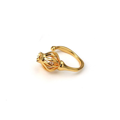 Flower bud set zircon ring