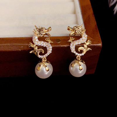 Dragon Natural Freshwater Pearl Earrings