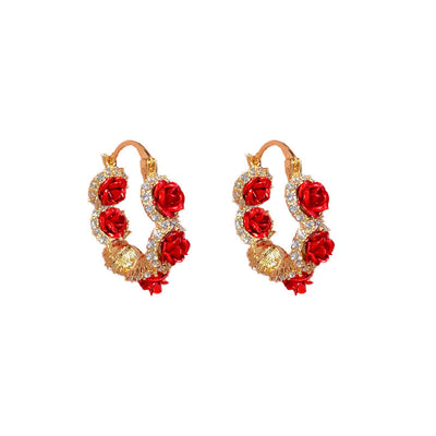Rose crystal earrings