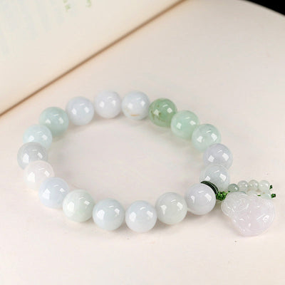 Maitreya Buddha ? Emerald Jade Stone Bracelet