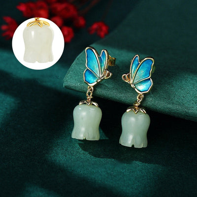 Lily of the Valley Natural Emerald Jade Stone Necklace