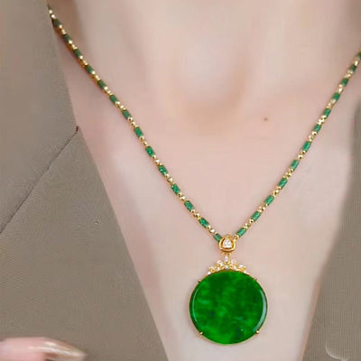 Peace round pendant necklace