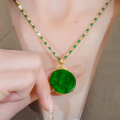 Peace round pendant necklace
