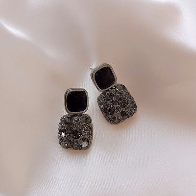 Diamond-Filled Square Earrings