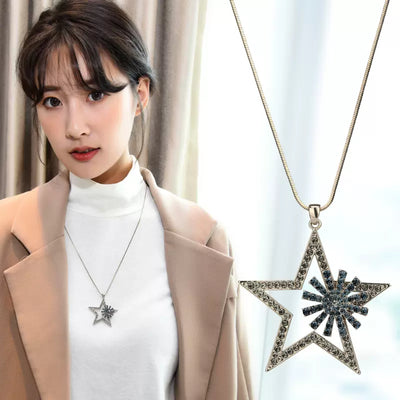 Geometric Five-Pointed Star Necklace