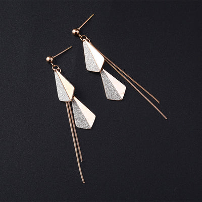 Geometric Frosted Tassel Earring