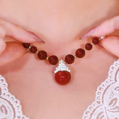 Diamond-studded Purple Natural Freshwater Pearl Necklace