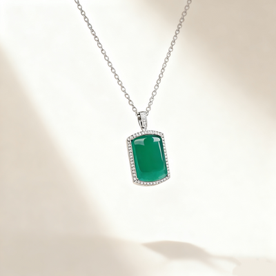 Jade Peace Pavé Pendant Necklace