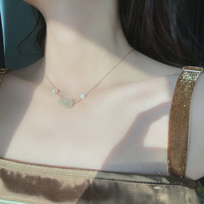 Peace Buckle•Emerald Jade Stone Pendant Necklace