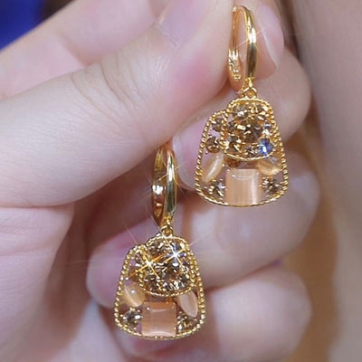 Geometric Full Diamond Square Earrings