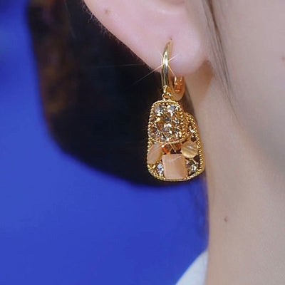 Geometric Full Diamond Square Earrings