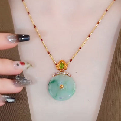Gradual color peace buckle pendant necklace