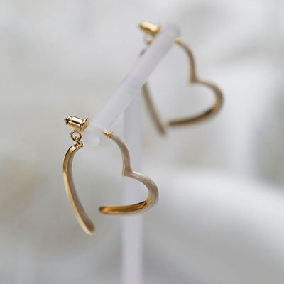 Heart enamel earrings