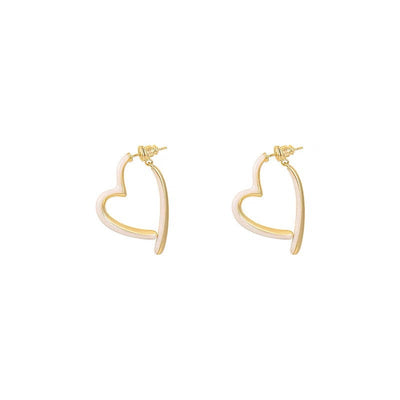 Heart enamel earrings