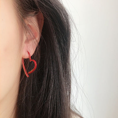 Heart enamel earrings