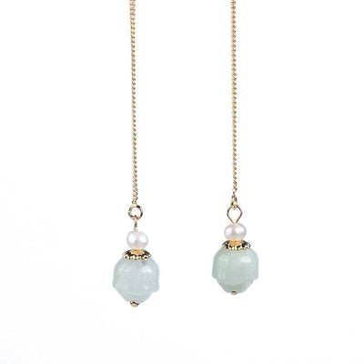 Emerald lotus earring