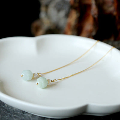 Emerald lotus earring