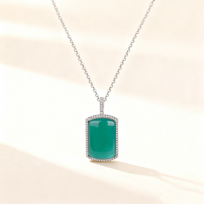 Jade Peace Pavé Pendant Necklace