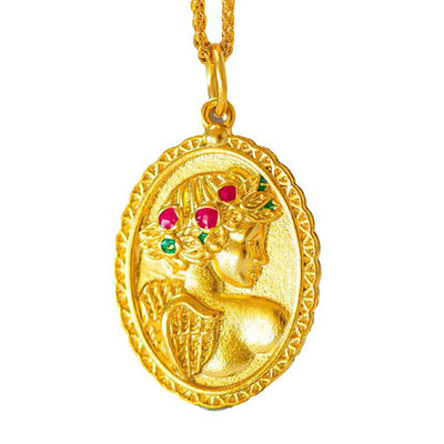 Angel Flower Enamel Necklace