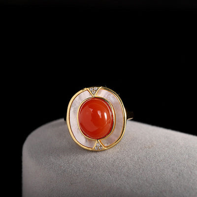 Natural Shell Ice Red Agate Jewelry