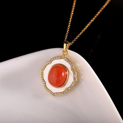 Natural Shell Ice Red Agate Jewelry