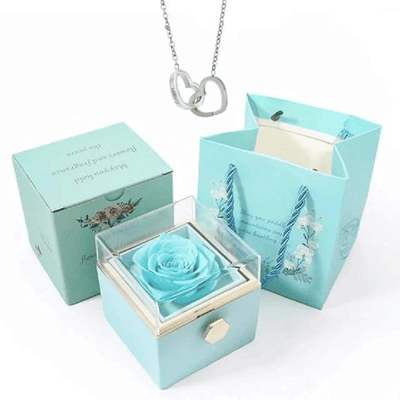 Two Hearts Customized Necklace Rose Gift Box