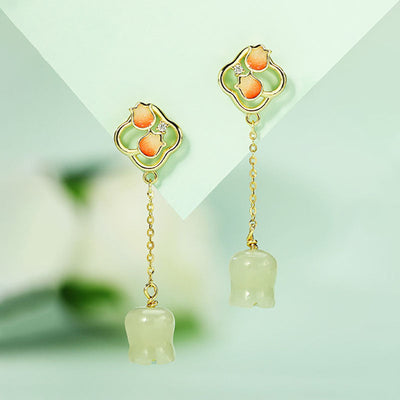 Lily of the Valley Natural Emerald Jade Stone Jewelry