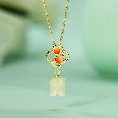 Lily of the Valley Natural Emerald Jade Stone Jewelry