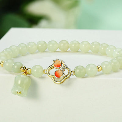 Lily of the Valley Natural Emerald Jade Stone Jewelry