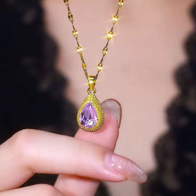 Natural Purple Crystal Durian Necklace