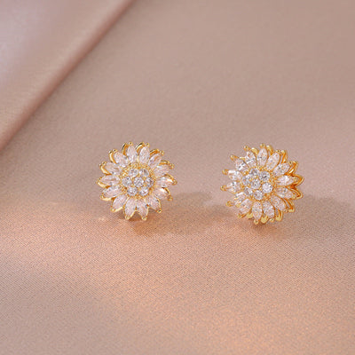 Diamond sunflower necklace ring earrings bracelet