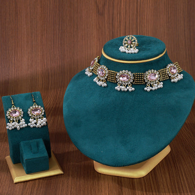 Bohemian style tassel necklace earring ring set