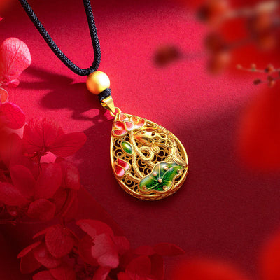 Lotus fish Enamel necklace