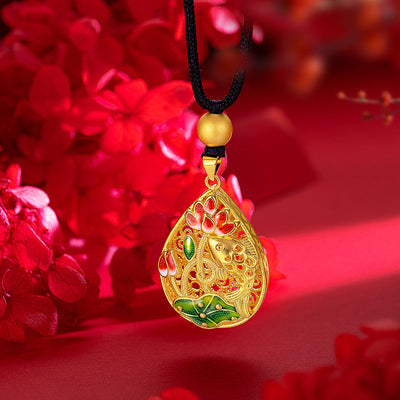 Lotus fish Enamel necklace