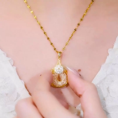 Gold Mesh Diamond Necklace