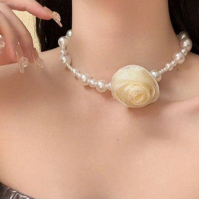 Flower and Irregular Natural Freshwater Pearl Necklace