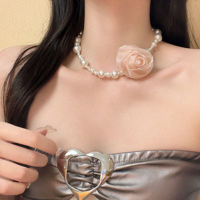 Flower and Irregular Natural Freshwater Pearl Necklace
