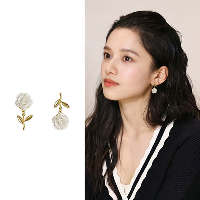 Dry rose light luxury earrings