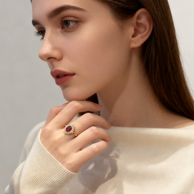 Full Pave Ruby Necklace & Ring