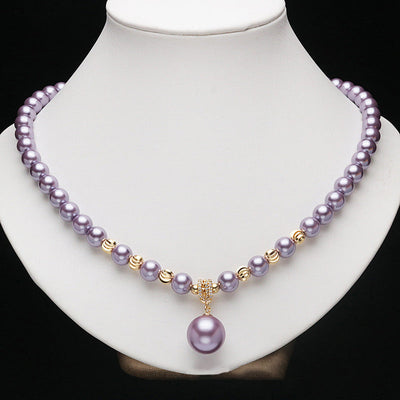 Fashionable Diamond Natural Freshwater Pearl Necklace