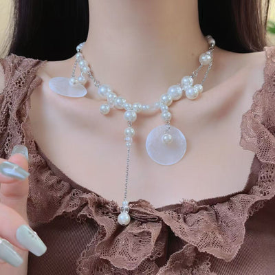 Spliced Tassel Natural Freshwater Pearl Necklace