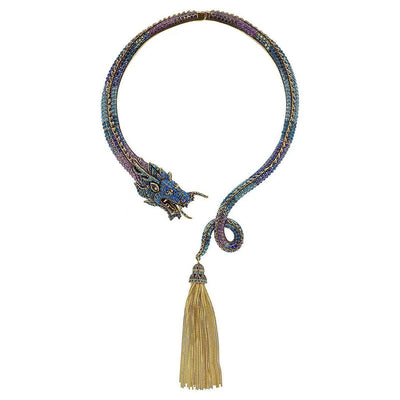 Dragon Necklace Earrings with Tassels