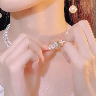 Multi-layered natural freshwater pearl necklace