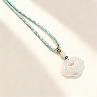 Cloud White Jade Pendant Necklace