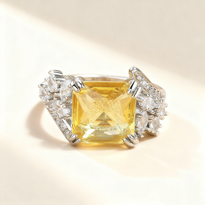 Dazzling Yellow & Pink Crystal Ring